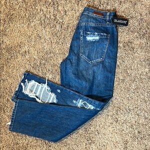 Blank NYC Blue high rise crop Distressed Jeans size 26